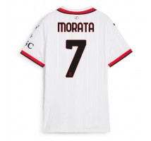 AC Milan Alvaro Morata #7 Koszulka Wyjazdowa damskie 2024-25 Krótki Rękaw