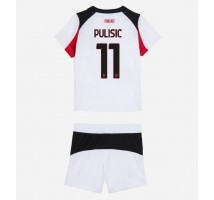 AC Milan Christian Pulisic #11 Koszulka Wyjazdowa dzieci 2025-26 Krótki Rękaw (+ krótkie spodenki)