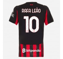 AC Milan Rafael Leao #10 Koszulka Podstawowa damskie 2025-26 Krótki Rękaw