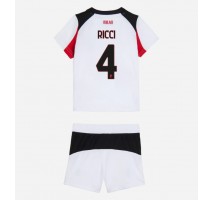 AC Milan Samuele Ricci #4 Koszulka Wyjazdowa dzieci 2025-26 Krótki Rękaw (+ krótkie spodenki)