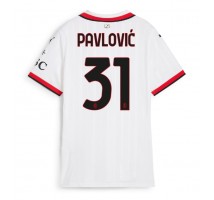 AC Milan Strahinja Pavlovic #31 Koszulka Wyjazdowa damskie 2024-25 Krótki Rękaw