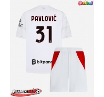 AC Milan Strahinja Pavlovic #31 Koszulka Wyjazdowa dzieci 2026-27 Krótki Rękaw (+ krótkie spodenki)
