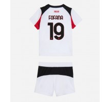 AC Milan Youssouf Fofana #19 Koszulka Wyjazdowa dzieci 2025-26 Krótki Rękaw (+ krótkie spodenki)