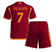 AS Roma Lorenzo Pellegrini #7 Koszulka Podstawowa dzieci 2023-24 Krótki Rękaw (+ krótkie spodenki)