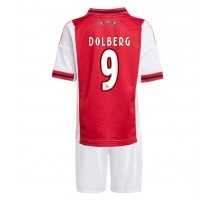 Ajax Kasper Dolberg #9 Koszulka Podstawowa dzieci 2025-26 Krótki Rękaw (+ krótkie spodenki)