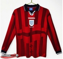 Anglia 1998 Koszulka Retro Wyjazdowa Długi Rękaw