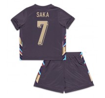 Anglia Bukayo Saka #7 Koszulka Wyjazdowa dzieci ME 2024 Krótki Rękaw (+ krótkie spodenki)