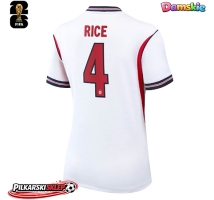 Anglia Declan Rice #4 Koszulka Podstawowa damskie MŚ 2026 Krótki Rękaw