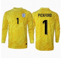 Anglia Jordan Pickford #1 Bramkarskie Koszulka Wyjazdowa ME 2024 Długi Rękaw