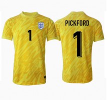 Anglia Jordan Pickford #1 Bramkarskie Koszulka Wyjazdowa ME 2024 Krótki Rękaw