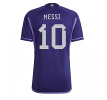 Argentina Lionel Messi #10 Koszulka Wyjazdowa MŚ 2022 Krótki Rękaw