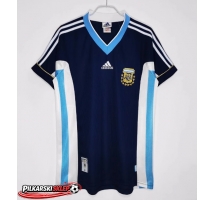 Argentyna 1998 Koszulka Retro Wyjazdowa Krótki Rękaw