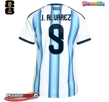Argentyna Julian Alvarez #9 Koszulka Podstawowa damskie MŚ 2026 Krótki Rękaw