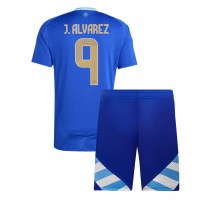 Argentyna Julian Alvarez #9 Koszulka Wyjazdowa dzieci Copa America 2024 Krótki Rękaw (+ krótkie spodenki)