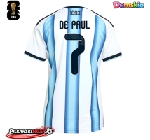 Argentyna Rodrigo De Paul #7 Koszulka Podstawowa damskie MŚ 2026 Krótki Rękaw