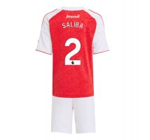 Arsenal William Saliba #2 Koszulka Podstawowa dzieci 2025-26 Krótki Rękaw (+ krótkie spodenki)