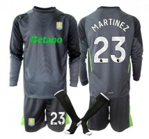 Aston Villa Emiliano Martinez #23 Bramkarskie Koszulka Podstawowa dzieci 2025-26 Długi Rękaw (+ krótkie spodenki)