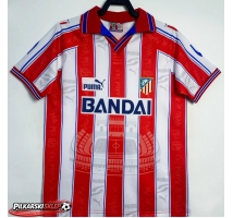 Atletico Madrid 1996-1997 Koszulka Retro Podstawowa Krótki Rękaw