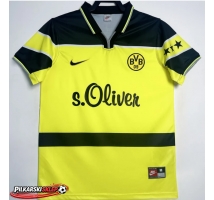BVB Dortmund 1997-1998 Koszulka Retro Podstawowa Krótki Rękaw