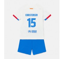 Barcelona Andreas Christensen #15 Koszulka Wyjazdowa dzieci 2023-24 Krótki Rękaw (+ krótkie spodenki)