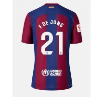 Barcelona Frenkie de Jong #21 Koszulka Podstawowa damskie 2023-24 Krótki Rękaw