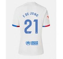 Barcelona Frenkie de Jong #21 Koszulka Wyjazdowa damskie 2023-24 Krótki Rękaw