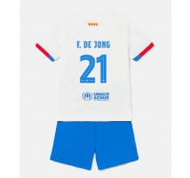 Barcelona Frenkie de Jong #21 Koszulka Wyjazdowa dzieci 2023-24 Krótki Rękaw (+ krótkie spodenki)