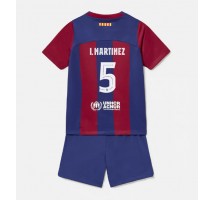 Barcelona Inigo Martinez #5 Koszulka Podstawowa dzieci 2023-24 Krótki Rękaw (+ krótkie spodenki)