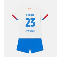 Barcelona Jules Kounde #23 Koszulka Wyjazdowa dzieci 2023-24 Krótki Rękaw (+ krótkie spodenki)