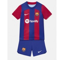 Barcelona Koszulka Podstawowa dzieci 2023-24 Krótki Rękaw (+ krótkie spodenki)