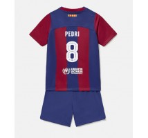 Barcelona Pedri Gonzalez #8 Koszulka Podstawowa dzieci 2023-24 Krótki Rękaw (+ krótkie spodenki)