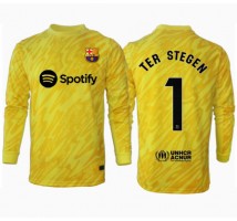 Barcelona Ter Stegen #1 Bramkarskie Koszulka Podstawowa 2024-25 Długi Rękaw
