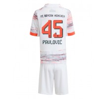 Bayern Munich Aleksandar Pavlovic #45 Koszulka Wyjazdowa dzieci 2025-26 Krótki Rękaw (+ krótkie spodenki)