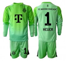 Bayern Munich Manuel Neuer #1 Bramkarskie Koszulka Podstawowa dzieci 2025-26 Długi Rękaw (+ krótkie spodenki)