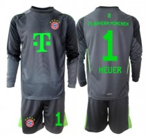 Bayern Munich Manuel Neuer #1 Bramkarskie Koszulka Wyjazdowa dzieci 2025-26 Długi Rękaw (+ krótkie spodenki)