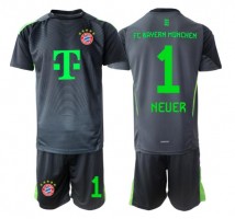 Bayern Munich Manuel Neuer #1 Bramkarskie Koszulka Wyjazdowa dzieci 2025-26 Krótki Rękaw (+ krótkie spodenki)