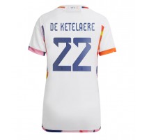 Belgija Charles De Ketelaere #22 Koszulka Wyjazdowa damskie MŚ 2022 Krótki Rękaw