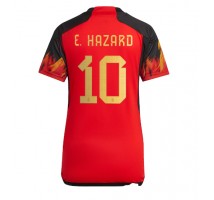 Belgija Eden Hazard #10 Koszulka Podstawowa damskie MŚ 2022 Krótki Rękaw