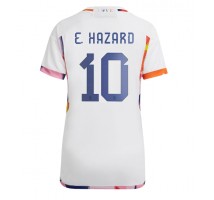 Belgija Eden Hazard #10 Koszulka Wyjazdowa damskie MŚ 2022 Krótki Rękaw