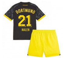 Borussia Dortmund Donyell Malen #21 Koszulka Wyjazdowa dzieci 2023-24 Krótki Rękaw (+ krótkie spodenki)