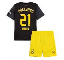 Borussia Dortmund Donyell Malen #21 Koszulka Wyjazdowa dzieci 2024-25 Krótki Rękaw (+ krótkie spodenki)