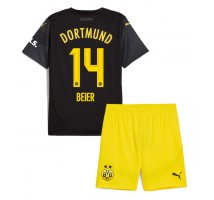 Borussia Dortmund Maximilian Beier #14 Koszulka Wyjazdowa dzieci 2024-25 Krótki Rękaw (+ krótkie spodenki)