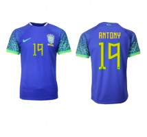 Brazil Antony #19 Koszulka Wyjazdowa MŚ 2022 Krótki Rękaw