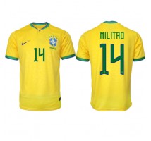 Brazil Eder Militao #14 Koszulka Podstawowa MŚ 2022 Krótki Rękaw