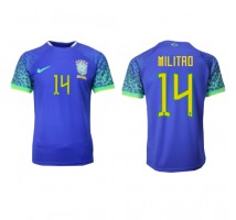 Brazil Eder Militao #14 Koszulka Wyjazdowa MŚ 2022 Krótki Rękaw