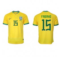 Brazil Fabinho #15 Koszulka Podstawowa MŚ 2022 Krótki Rękaw