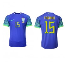 Brazil Fabinho #15 Koszulka Wyjazdowa MŚ 2022 Krótki Rękaw