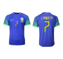 Brazil Lucas Paqueta #7 Koszulka Wyjazdowa MŚ 2022 Krótki Rękaw