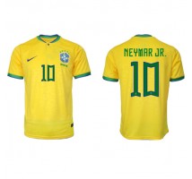 Brazil Neymar Jr #10 Koszulka Podstawowa MŚ 2022 Krótki Rękaw