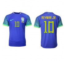 Brazil Neymar Jr #10 Koszulka Wyjazdowa MŚ 2022 Krótki Rękaw
